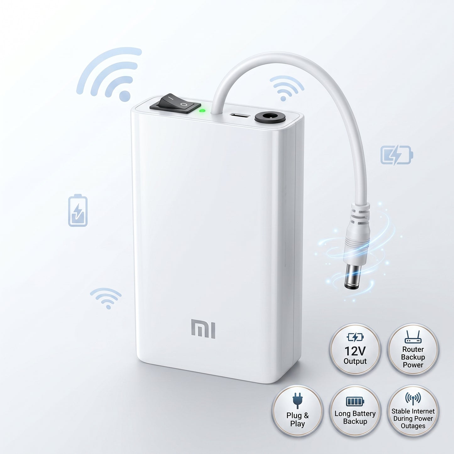 Xiaomi Mi 20000Mah 12V Router Power Bank – Mini UPS Battery Backup for Wi-Fi Routers